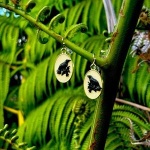 Retro Raven Earrings
